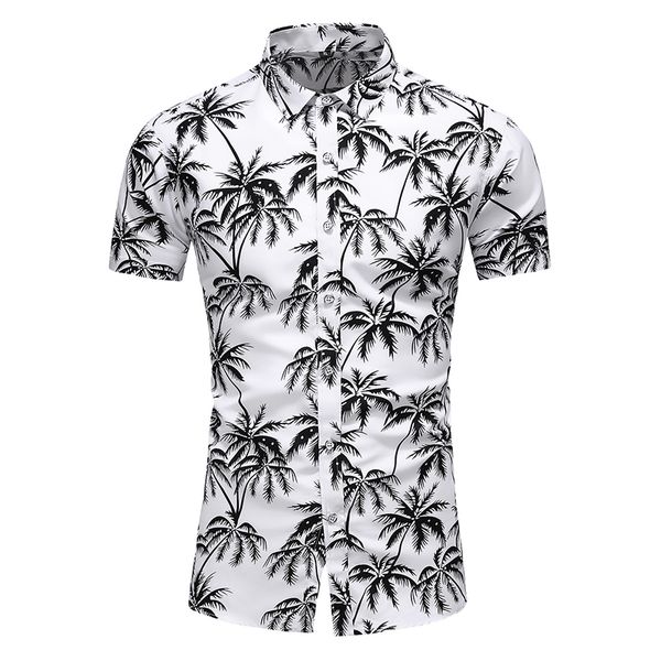 

2020 summer short sleeve shirt mens casual flower beach hawaiian shirts slim fit floral shirts men plus size 5xl 6xl 7xl, White;black