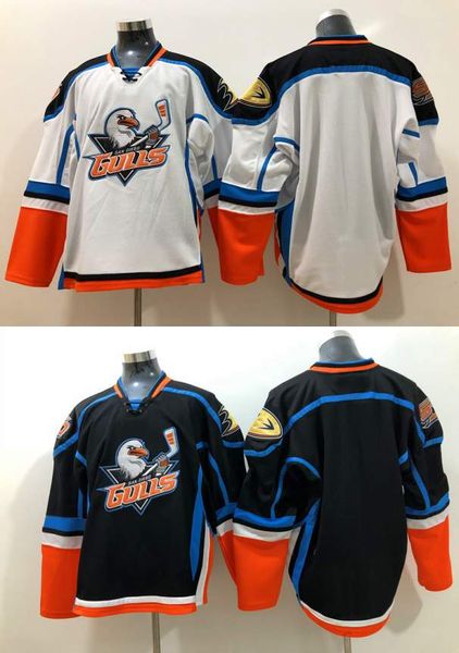 

2018 san diego gulls mens home blue road white stitched blank hockey jerseys double stiched high quanlity black white, Black;red