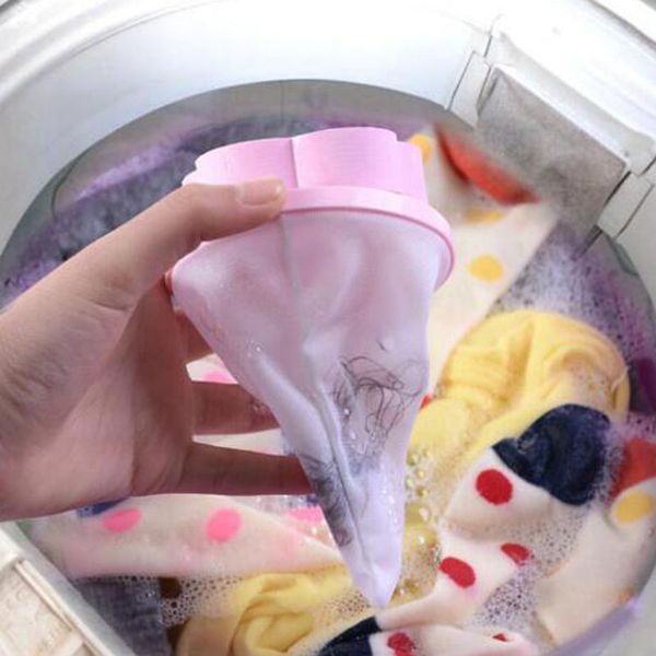 

floating pet fur catcher - reusable hair remover tool floating lint mesh bag hair net pouch for washing machine