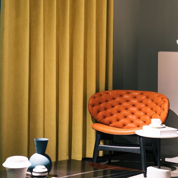 

2020 chenille curtain for living room bedroom solid color nordic style simple blackout curtain finished product customization