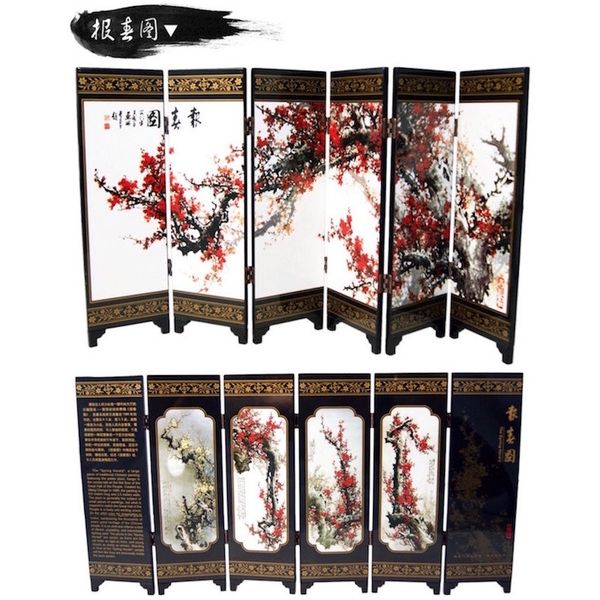 

tnukk folding screens 6 joined panels decorative painting wood byobu plum blossoms be a harbinger of spring herald spring other home decor