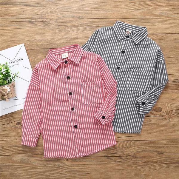 

2020 девушки блузки весна осень детские хлопчатобумажные рубашки полосатые дети с длинным рукавом топы девушки блузка повседневная модная од, White;black