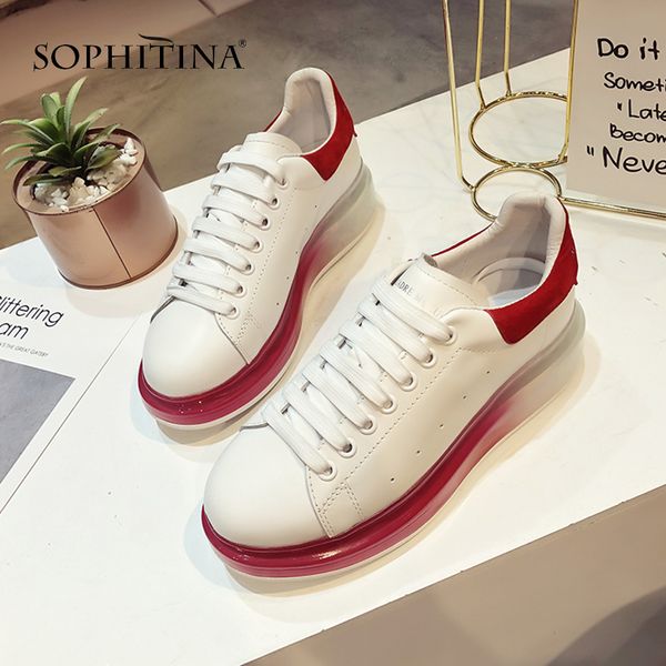 

sophitina fashion design flats special gradient colors comfortable round toe new handmade shoes lace-up women's flats mo387, Black