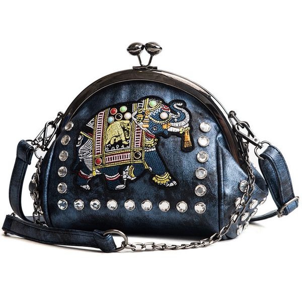 

women's diamond crossbody bag shoulder bag shell chain bags elephant pattern embroidery party women's messenger