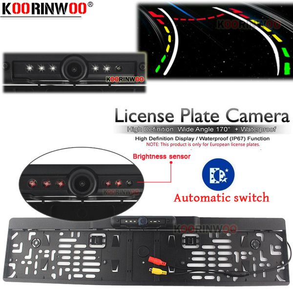 

koorinwoo car license plate frame intelligent dynamic trajectory tracks rear view camera hd auto reverse backup park assistance