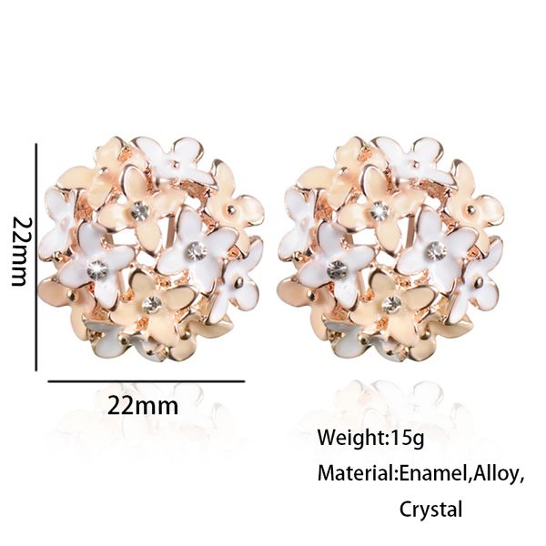 

stud earrings for women female boucle d'oreille crystal flower clover earring gold bijoux jewelry brincos mujer, Golden;silver