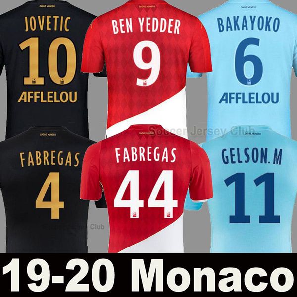 

monaco soccer jersey 19 20 21 maillot de foot 2020 2021 ben yedder gelson.m falcao fabregas golovin jovetic home away football uniform shirt, Black;yellow
