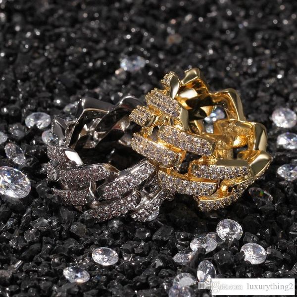 

mens jewelry ring hip hop jewelry iced out gold rings luxury gold plated fashion blingbling rings, Silver