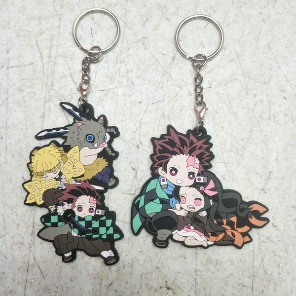 

cosaner kimetsu no yaiba anime action key chain silica gel figure keyring toys keychain keyholder gifts new, Silver