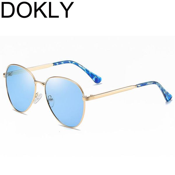 

dokly new women sunglasses blue lens pilot sunglasses women polarized oculos driving design uv400, White;black