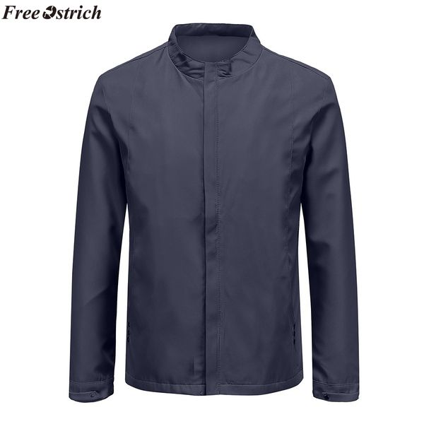 

ostrich men jacket 2019 men's autumn winter casual solid jacket long sleeved coat,men's jackets, Black;brown