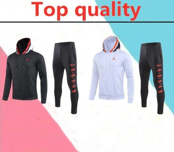 

2019 2020 paris aj jordam training suit survetement long zipper tracksuit 19 20 verratti mbappe pogba hoodie tracksuit, Black