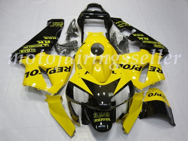 

oem quality new abs full fairings kits fit for honda cbr1000rr (2003-2004) cbr1000rr 03 04 bodywork set yellow black