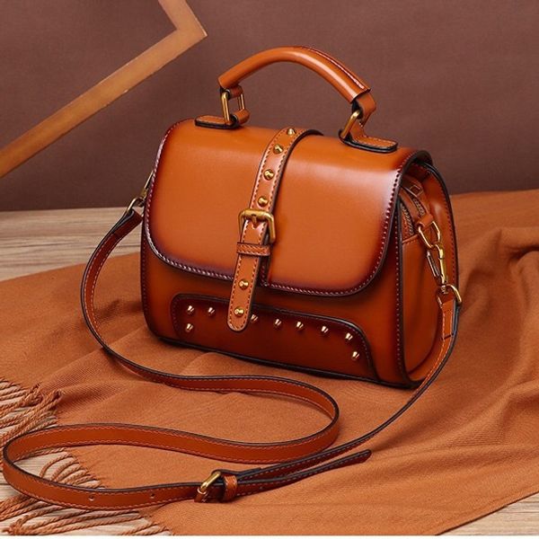

women's leather bags retro bag new style shoulder messenger bag small