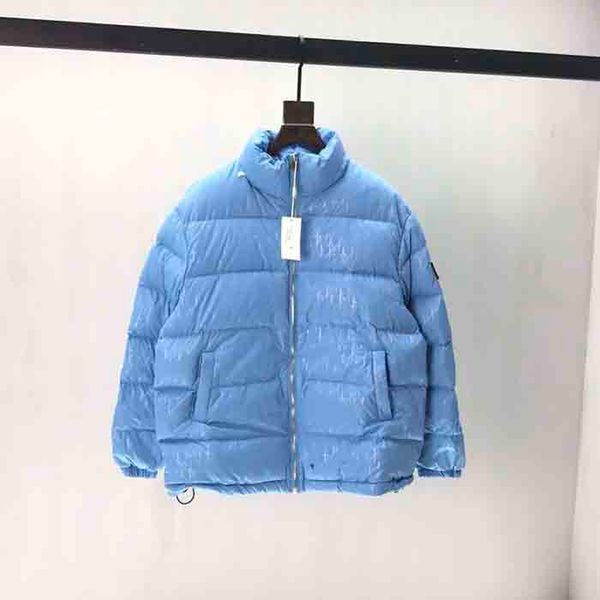 

20ss mens jacket down hooded winter reflective letters coat smooth print zipper streets blue, Black