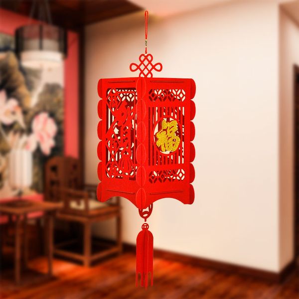 Porta tradicional festa de Natal Red Lantern não tecido chinês Lanterna Chinesa 3D Lanterna Bela Decoração presente