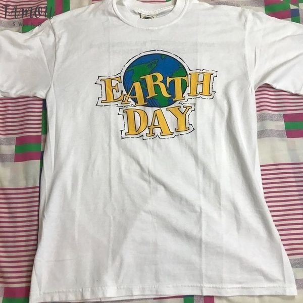 

hahayule summer fashion earth day 90s aesthetic women t shirt tumblr fashion street style tee women cute summer hipsters, White