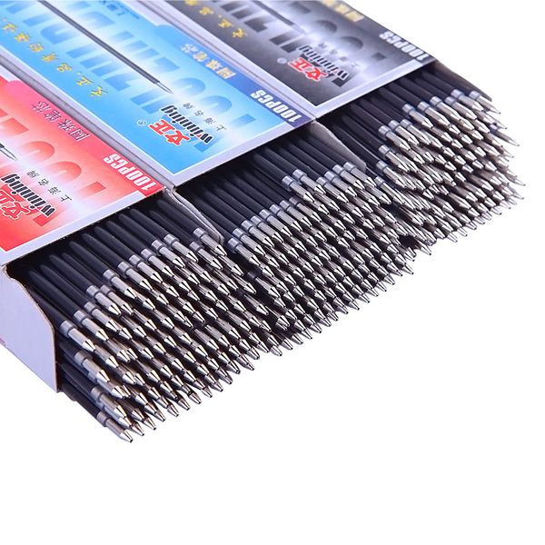 

50 pcs/pack ballpoint pen refill 0.7mm black red blue ink caneta writing pen office supplies escolar roller, Blue;orange
