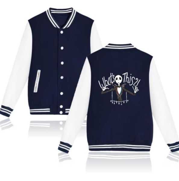 

кошмар для печати мода хип-хоп бейсбол куртка повседневный форменные мужчин верхняя одежда пальто уличной, Black