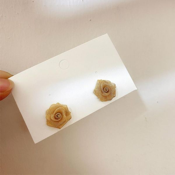 

new korean retro irregular earring lace metal rose stud earrings for women ear ring girl boy party jewelery hypoallergenic gifts, Golden;silver