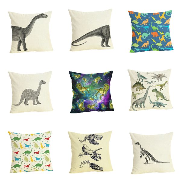 

lychee dinosaur series linen printed cushion case modern flax 45x45cm cushion cover for bedroom home office