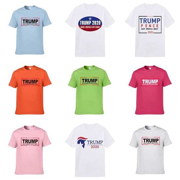

summer crew neck tees men's t shirt short sleeve trump t-shirts hip hop fashion letter print mens designer streetwear sport trump t sh, White;black