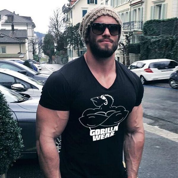 

new fashion cotton men t-shirts brand clothing print slim fit short sleeve t shirt v-neck casual undershirt elastic tees, White;black