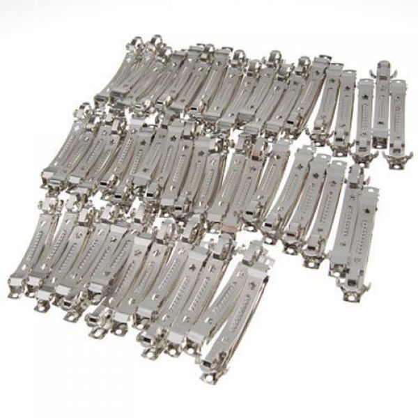 Cor Prata 80mm Metal French Clips Cabelo Arcos Barrettes 50 Pçs / Pçs Vendas Quentes Moda Acessórios De Cabelo Diy Frete Grátis