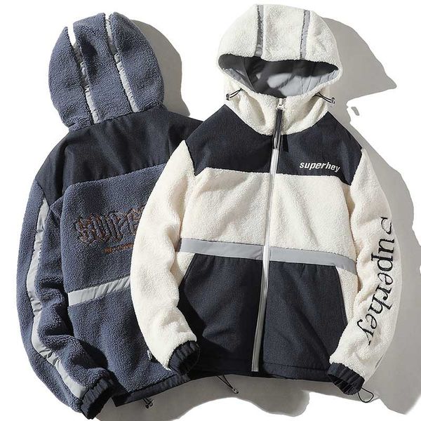 

mens and womens jackets winter casual men hooded stand collar jacket loose warm couple clothing size s-3xl wholesale, Black;brown