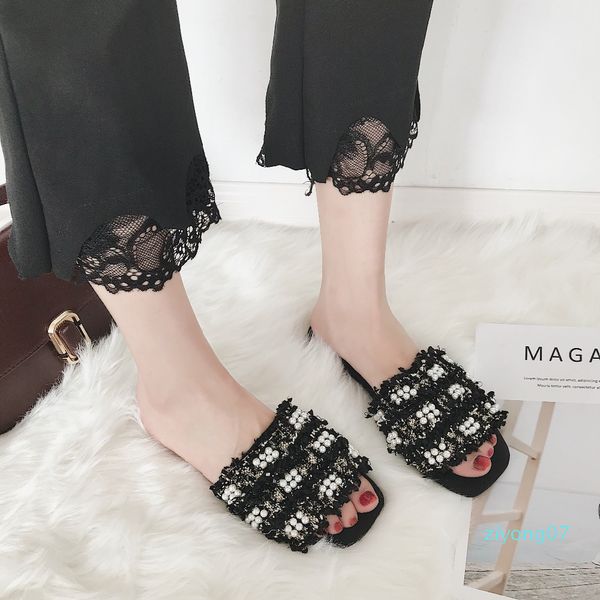 

2019 new summer slides women slip on slippers outdoor fashion light weight flats ladies daily flat shoes xwt1503 z07, Black