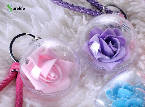 

50pcs 4-10mm transparent plastic gift candy box fillable ball baubles decor wedding xmas christmas tree decoration