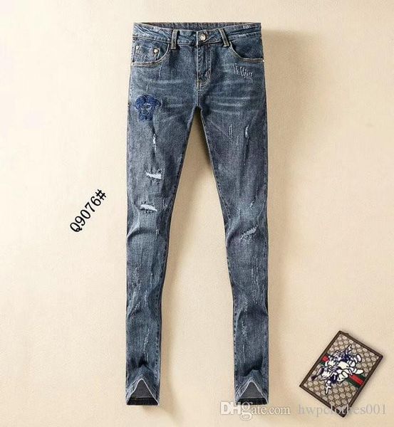 

нове 2020 лдей мооикл джинов Ѭвђи джин инего лопка мода tight вена оен, Blue