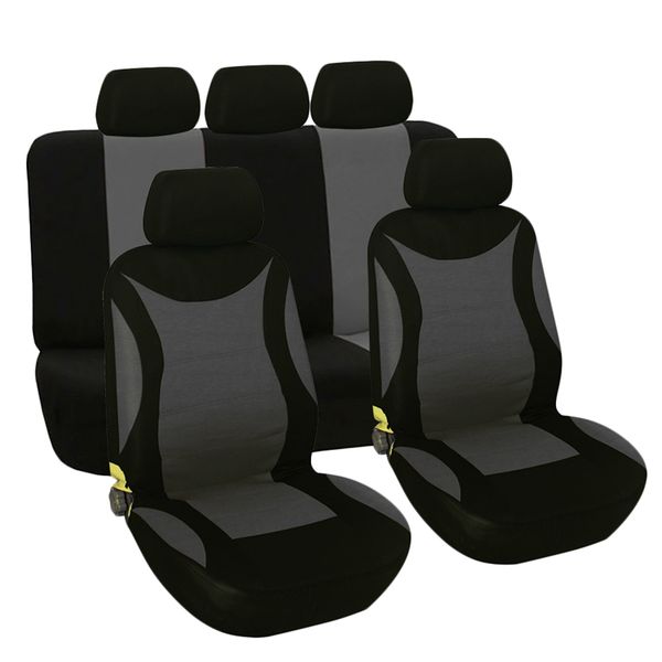 

universal 9pcs/set washable auto car seat cover protector seat cover for truck suv black&grey