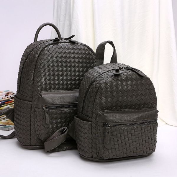 

2020 новый ручной вязки кожаный тканевый рюкзак модный тренд женский рюкзак