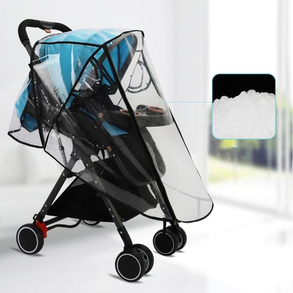 

stroller waterproof rain cover transparent wind dust shield zipper open raincoat