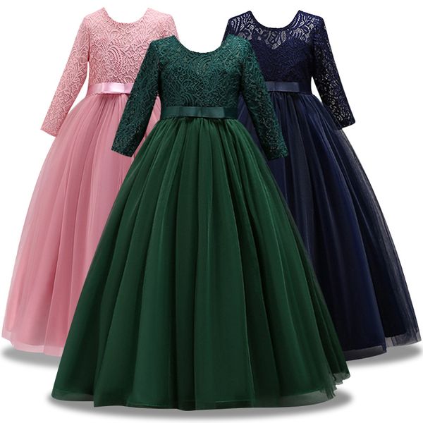 

christma girl кружевное платье длинный тюль подросток девушка вечеринка платье элегантные дети одежда детские платья для девочек принцесса с, Red;yellow