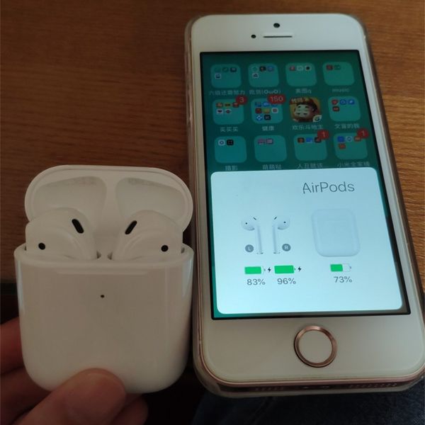 

2019 airpod 1nd w1 2nd h1 chip pop up animation earphone air headphone pod tereo earbud ear for iphone x x 8 bluetooth earphone popup