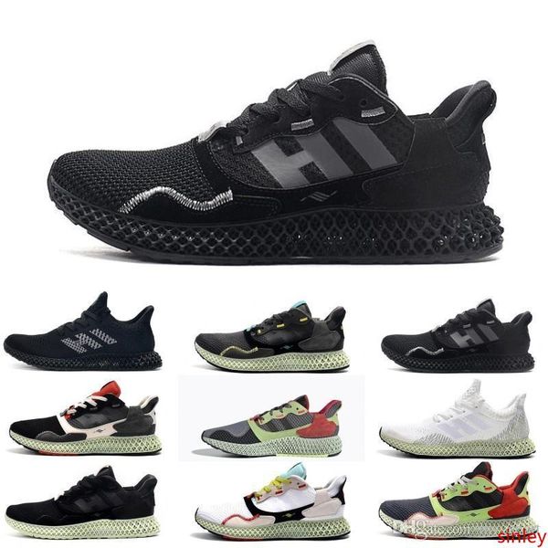

yellow and crimson accents mens zx 4000 futurecraft 4d running shoes trainers for men zx4000 carbon male sports trainer sneakers