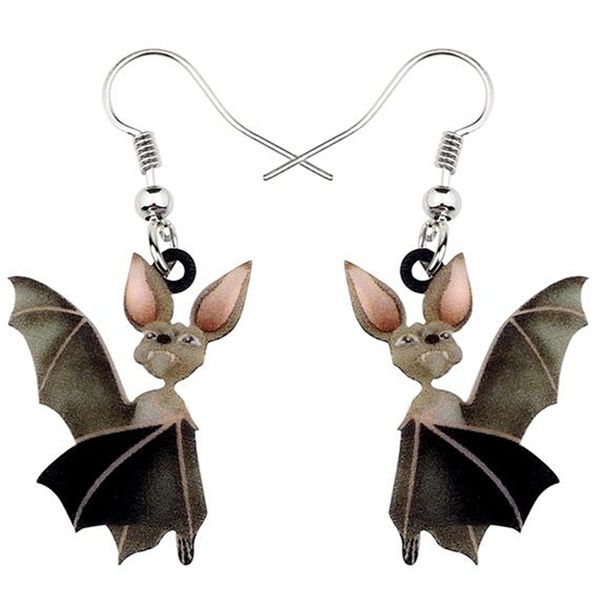 

dangle & chandelier acrylic anime halloween cute bat earrings drop big long fashionable animal jewelry for women girls teens wholesale, Silver