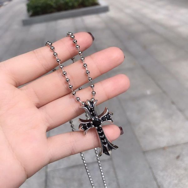 

fashion brand with logo cross designer necklace chains for lady design mens and womens party wedding lovers gift luxury hip hop jewelry, Silver