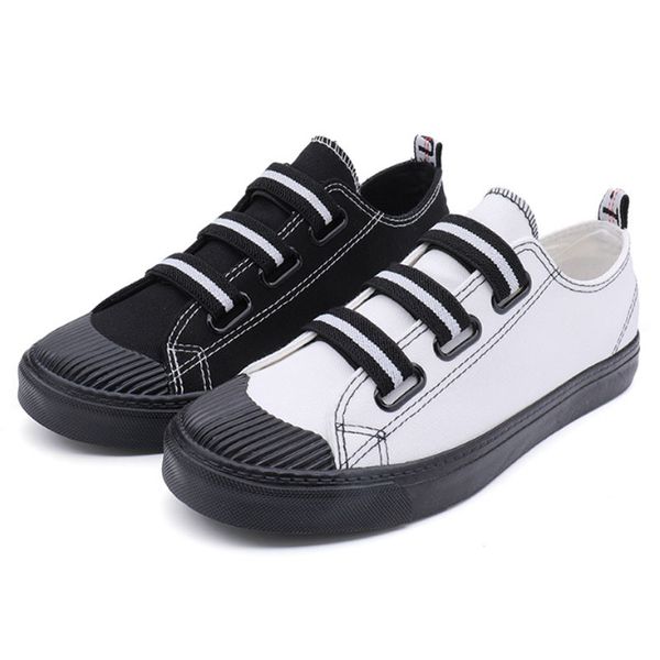 

student canvas shoes men summer fashion breathable flat sneakers do not tie elastic sleeve canvas men shoes zapatillas hombre, Black