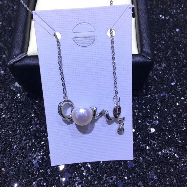 

love pearl necklace component and findings, jewelry necklace settings mountings parts for akoya edison pearls, coral, jade, Blue;slivery