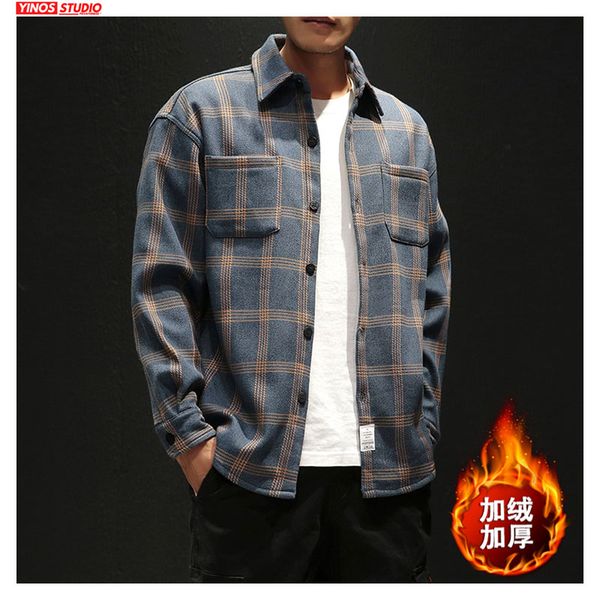 

dropshipping men streetwear thick striped shirts 2019 mens japanese fashions casual kimono male winter warming shirts, White;black