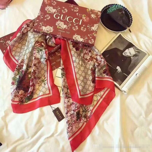 

Модный Шелковый шарф для Женщин 2019 Лето Зеленый Цветочный Цветок Длинные Шарфы Wra
