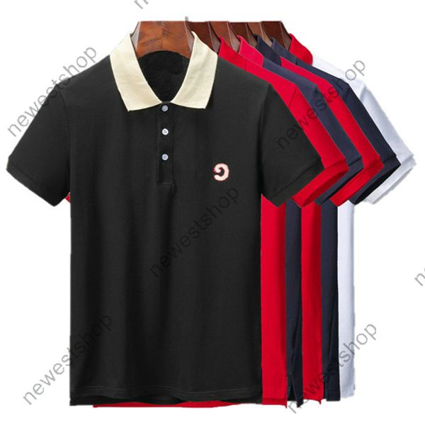 

2020 new 6 color summer designer luxury clothing for mens polo classic style embroidery letter t-shirt casual turn-down collar tee shirt, White;black
