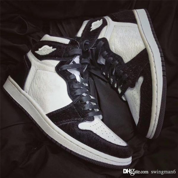 

2019 retro high og panda 1 basketball shoes black metallic gold white air men women 1s sports sneakers cd0461-007 with box us 5.5-8.5