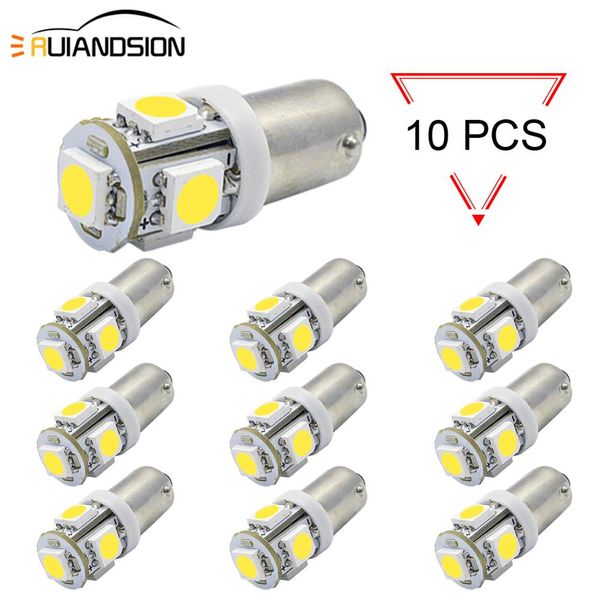 

10pcs 12v ba9s bax9s 64132 h6w bay9s h21w 5smd led wedge parking indicator dome map license plate light lamp bulb 4 colors