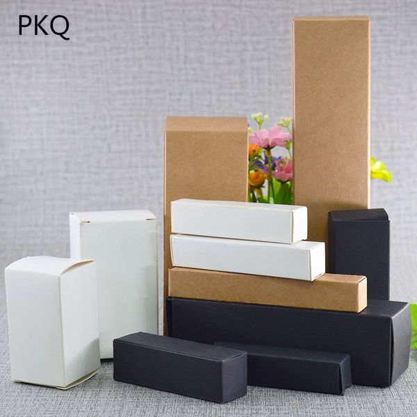 

100pcs small white kraft paper box craft paper cardboard box for wedding gifts soap essential oil bottle cosmetic packaging