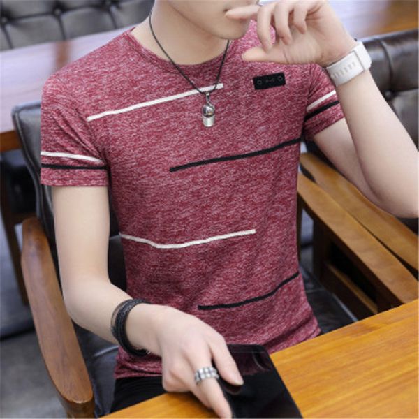 Koreanische T-shirts Kurzarm T Shirt Mann O Neck Polyester Herren T Shirt Sommer Cool T Männlich Dünne Beiläufige T-shirts homme Plus Größe