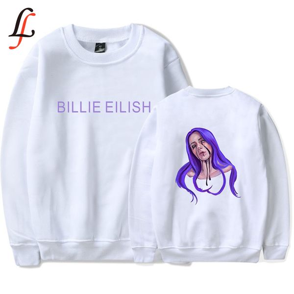 

bilie eilish american singer paragraph hoodie women / men's fashion long-sleeved hooded sweatshirt 2019 trend casual wear, Black